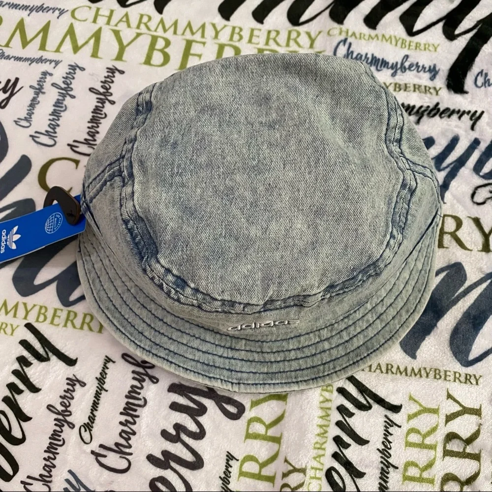 Adidas Unisex Originals Denim Bucket Hat OSFA Washed Denim Blue